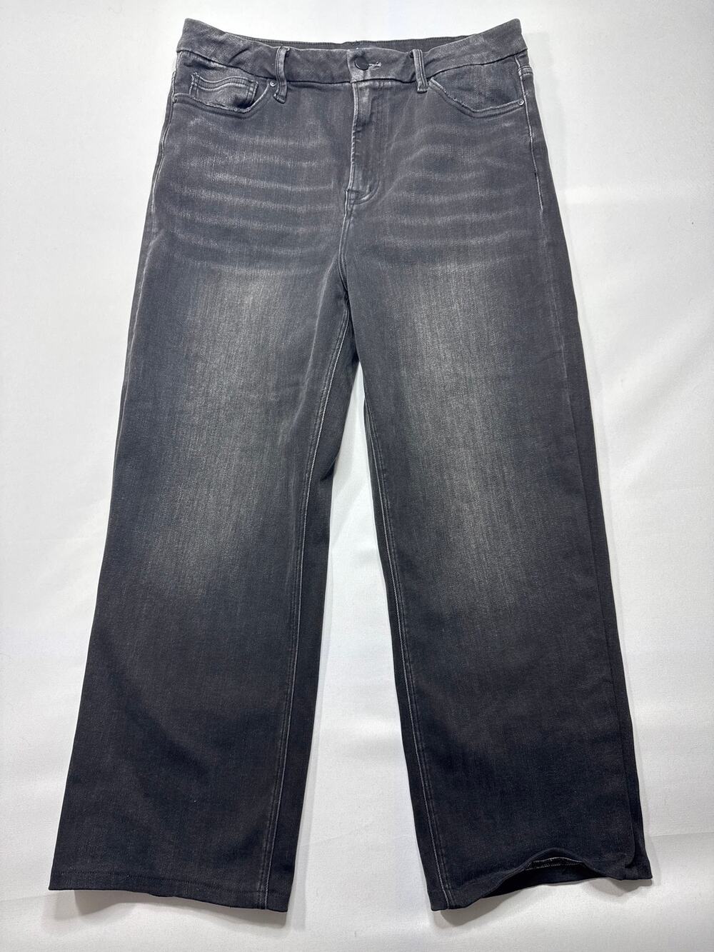 Mica Denim Women's Wide Leg Crop Gray Stretch Jeans - Size 31 (31x25.5) *ALTERED